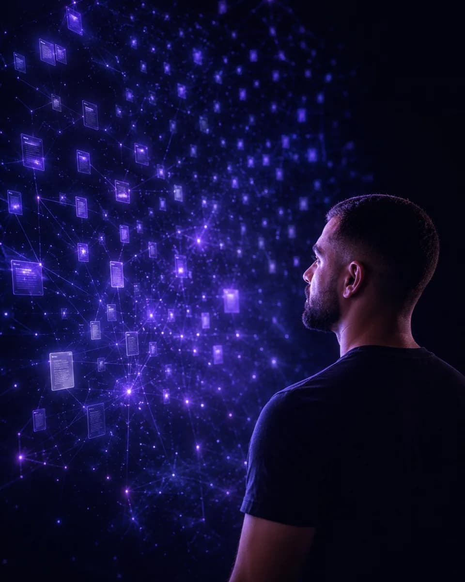 Matheus Vizotto looking at the note graph of his second brain